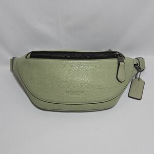 Coach New York Leather Warren Mini BB PB LT QB/Pistachio Belt Bag/Fanny Pack